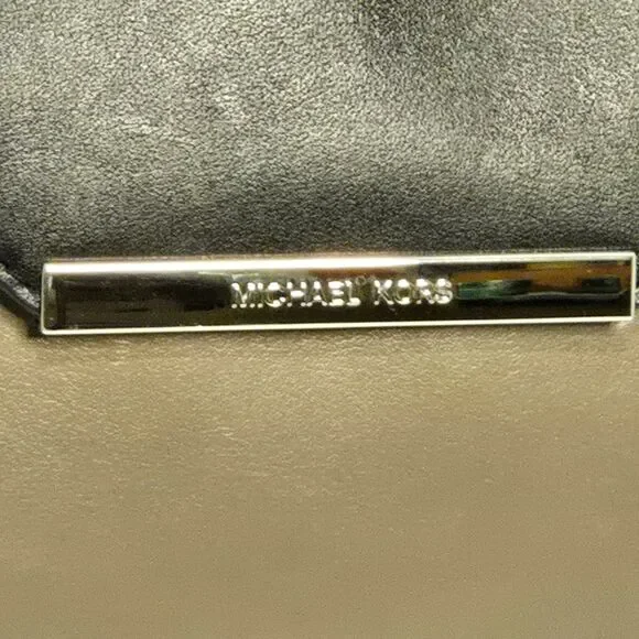 Michael Kors Lana Color Block Leather Envelope Clutch Bag 2015 Black/Grey/Taupe - Picture 6 of 12